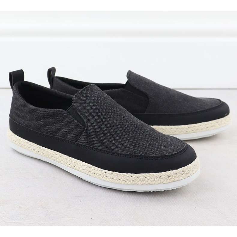 Nowacki Herrskor Espadrilles gled i svart 0017-T 1