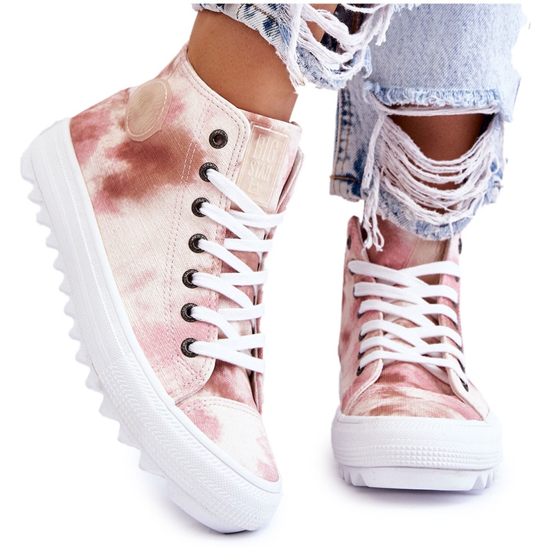 Damsneakers Big Star LL274048 Beige-Rosa 4