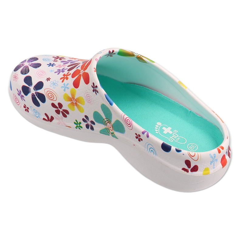Dr.orto Befado Women's Foam Slippers 54D110 med blommor vit 2