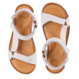Olivier Kvinnors sandaler barfota-vänliga läder, bred, lätt vit 8