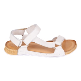Olivier Kvinnors sandaler barfota-vänliga läder, bred, lätt vit 1