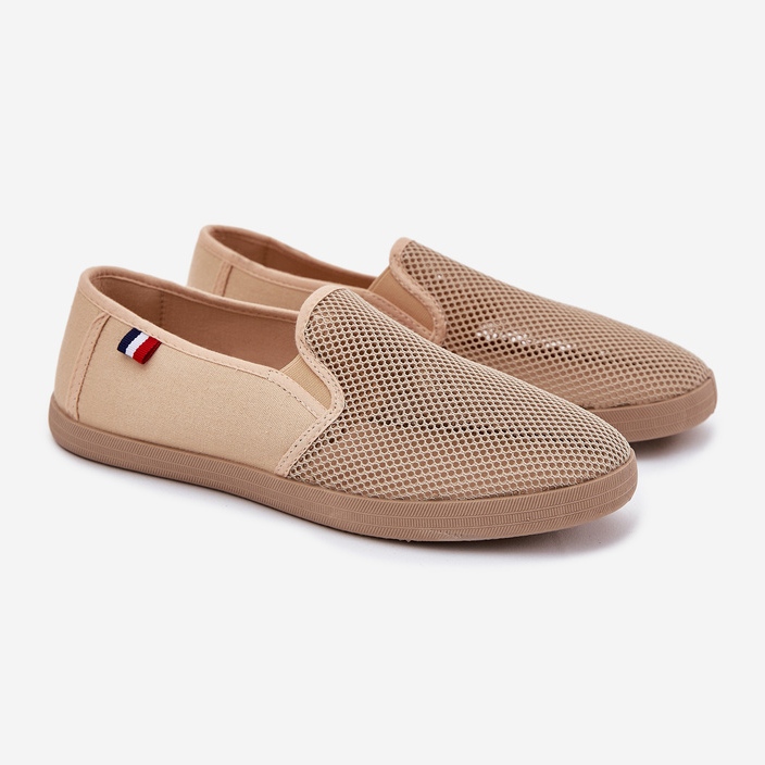 EVento Mäns OpenWork Sneakers Mesh Sneakers Beige Sneakers 1