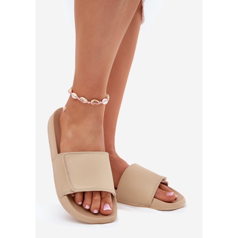 Kvinnors 4fmm00fffliflif031a-83s beige flip-flops 1