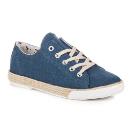 Kylie espadrillor med snörning blå 1