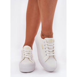 Kvinnors sneakers på plattformen Lee Cooper LCW-25-31-3450L White vit 3