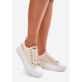 Kvinnors sneakers på plattformen Lee Cooper LCW-24-44-2464L Beige 1