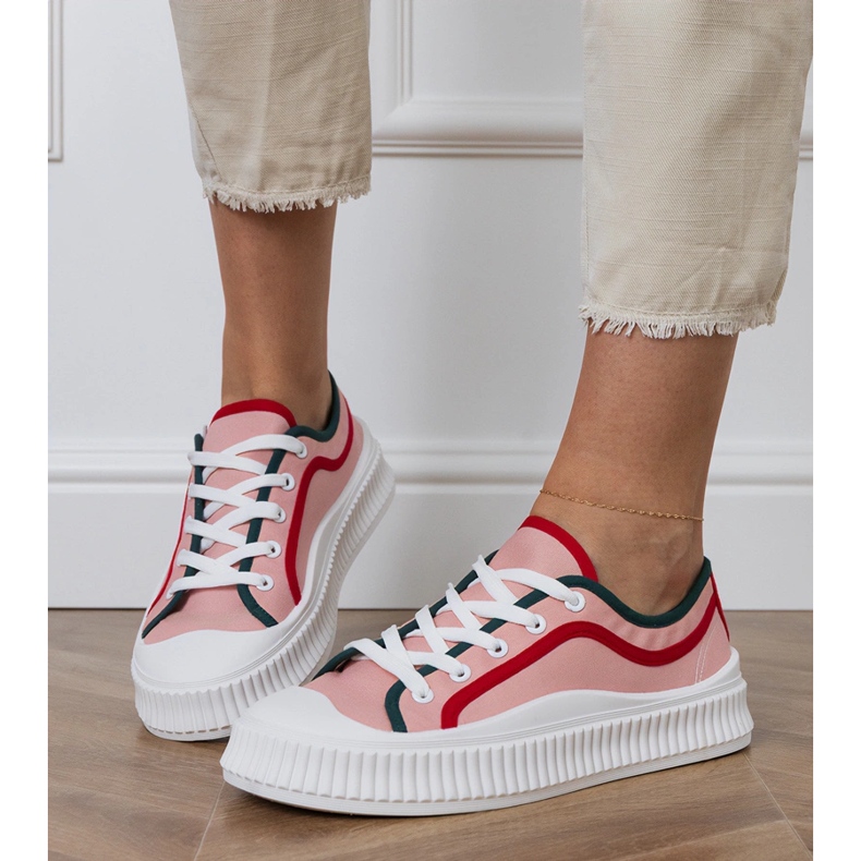 Rosa kvinnors sneakers på plattformen 2