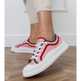 Rosa kvinnors sneakers på plattformen 3