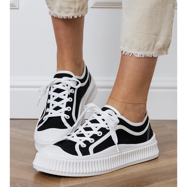 Svarta plattformssneakers för kvinnor 2