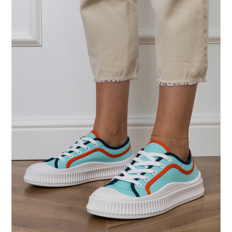 Blå plattformssneakers för kvinnor 1