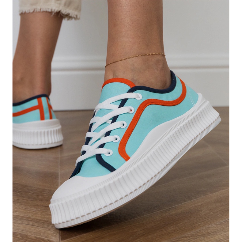 Blå plattformssneakers för kvinnor 2