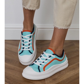 Blå plattformssneakers för kvinnor 3