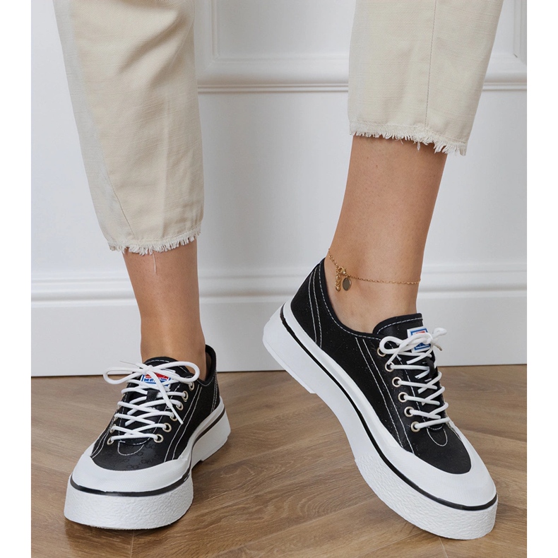 Svarta plattformssneakers för kvinnor 2