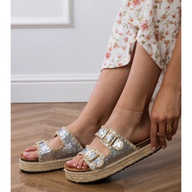 Silver Glitter Espadrilles med spännen 2