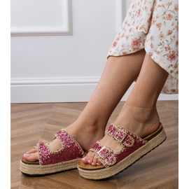 Rosa espadrilles glitter med spännen 2