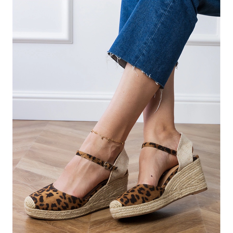 Panther Sandals Espadrilles på kil brun 2