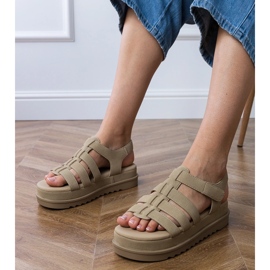 Dark Beige Gladiator Sandals på plattformen 1