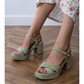 Gröna Ekozamszowe -sandaler på posten blå 1