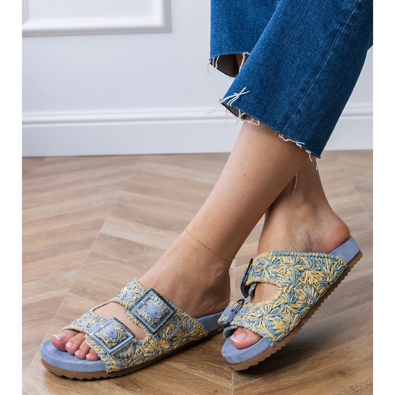 Blå virkningsflikar med klämmor på ränder 2