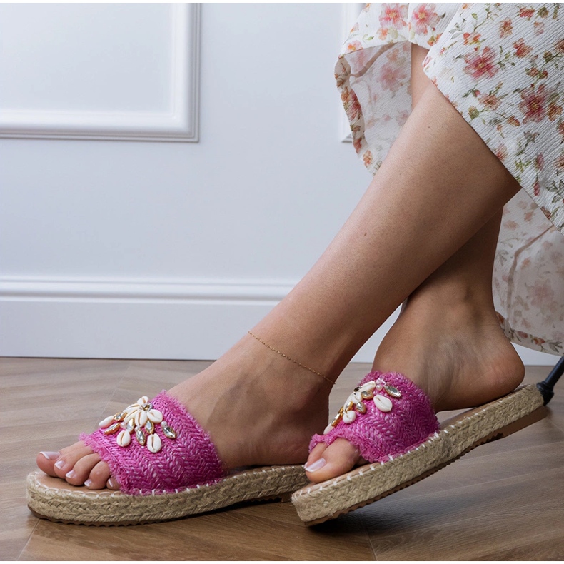 Rosa espadrilles med skal 1