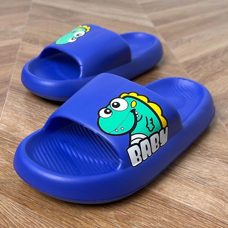 Blå barns flip flops med tryck 2