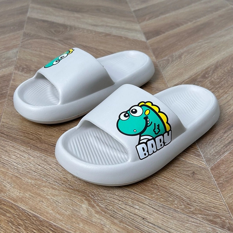 Grå barns flip flops med babyprint 1