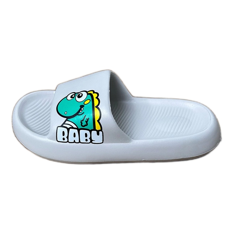 Grå barns flip flops med babyprint 2