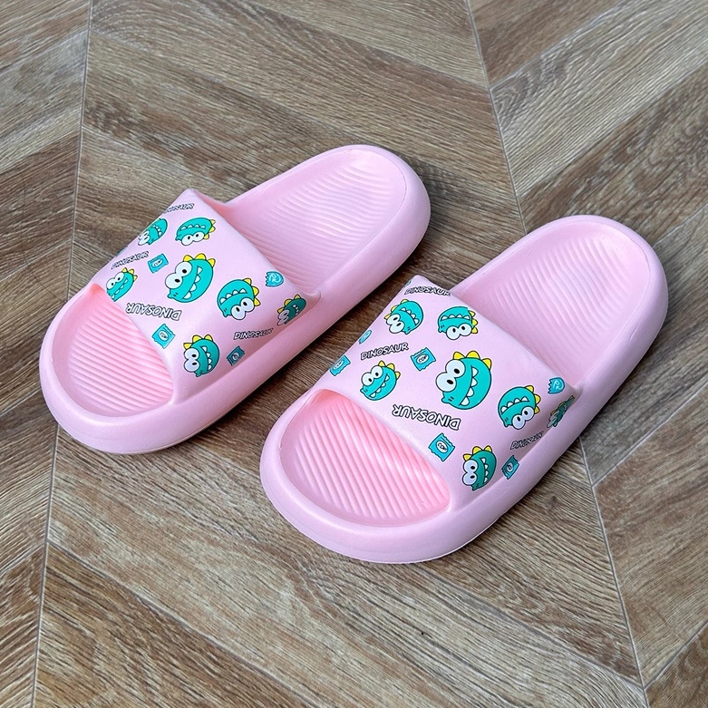 Rosa barns flip flops med tryck 1