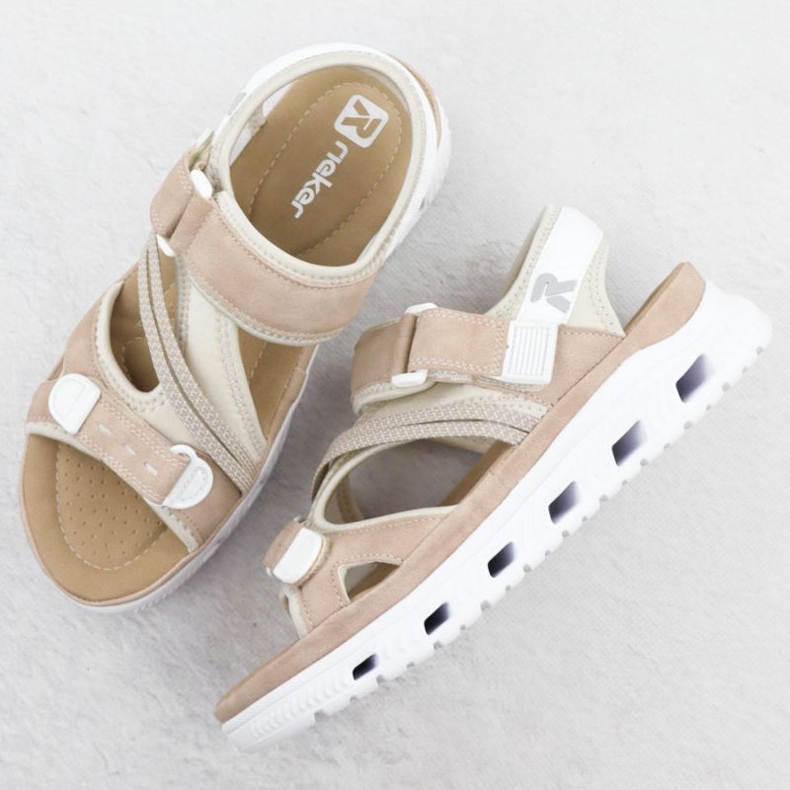 Kvinnors sandaler Rieker 64064-31 Beige rosa 1