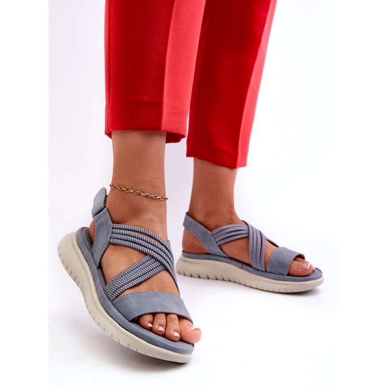 Evento Lätta, bekväma kardborresandaler för kvinnor, blå, Ceclea 2