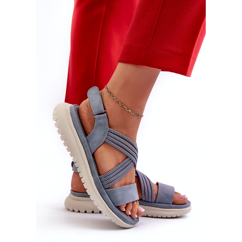 Evento Lätta, bekväma kardborresandaler för kvinnor, blå, Ceclea 3