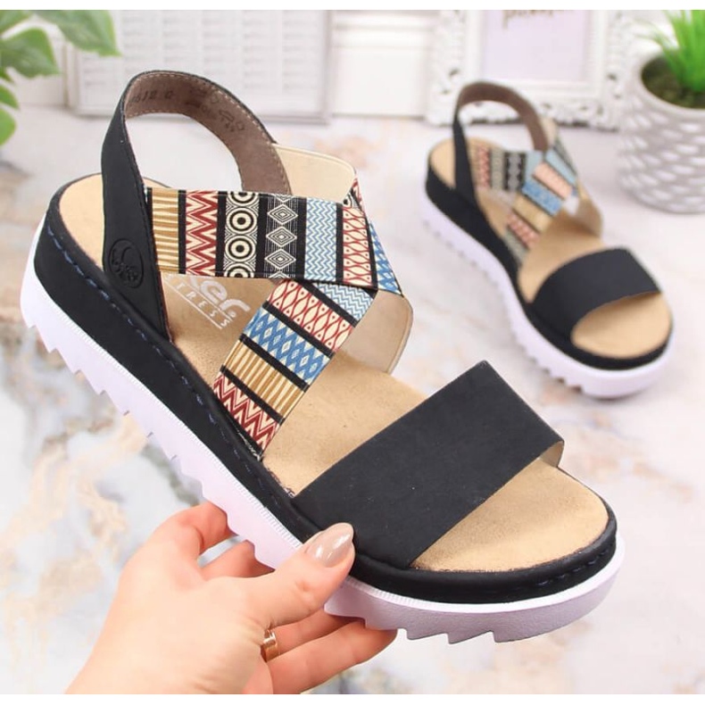 Kvinnors sandaler Rieker V44G8-14 Svart 2