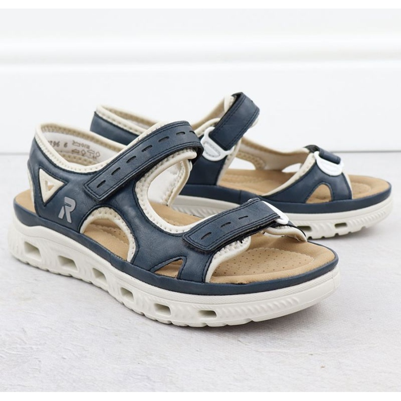 Kvinnors Rieker 64066-14 Navy Blue Sandals blå 1