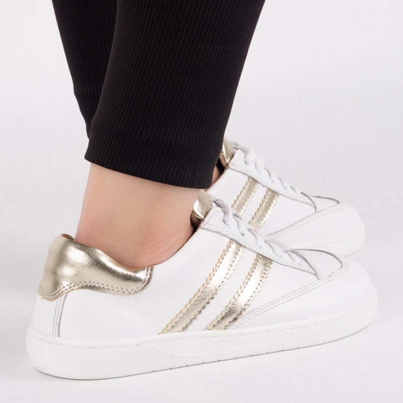 Sneakers barfota kvinnors kaia olivier - vita läderskor 1