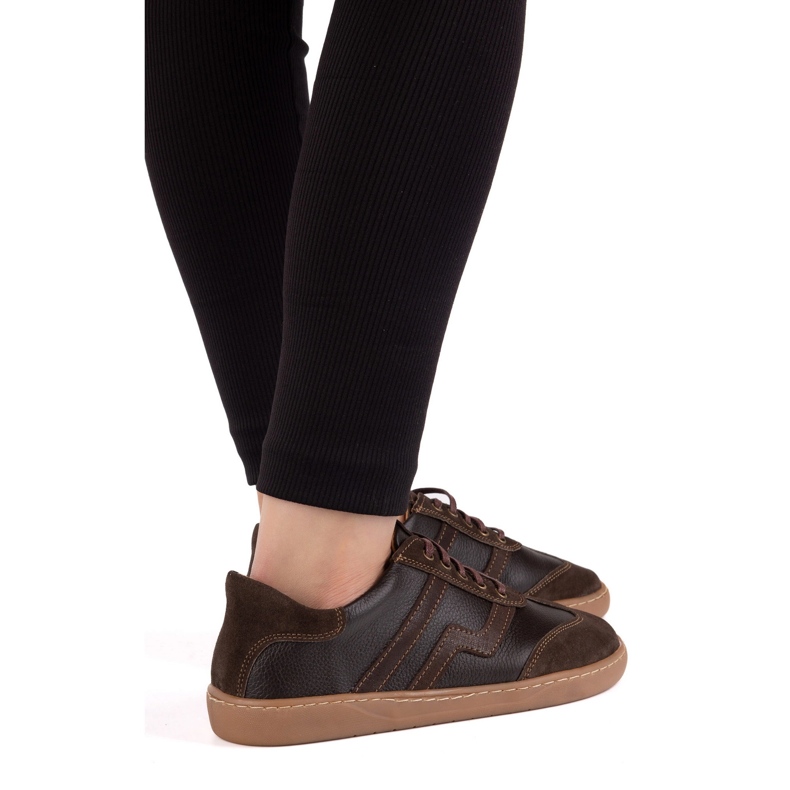 Barfota kvinnors läderskor Olivier Eliza mörkbrun 1