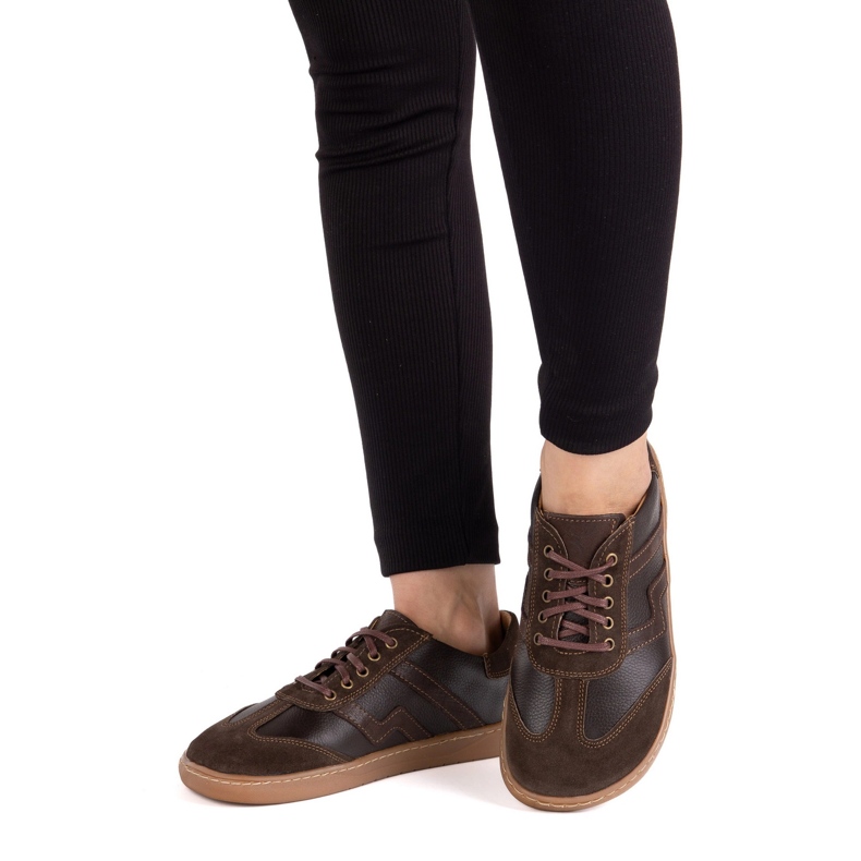 Barfota kvinnors läderskor Olivier Eliza mörkbrun 2