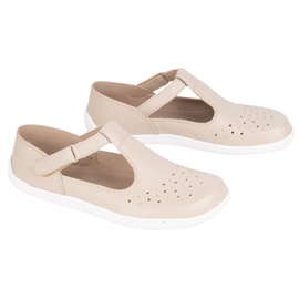 Olivier Kvinnors barfota skor gjorda av naturläder 1283 Beige 3