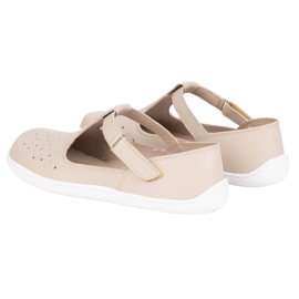 Olivier Kvinnors barfota skor gjorda av naturläder 1283 Beige 4