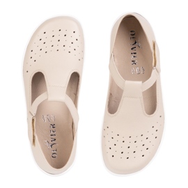 Olivier Kvinnors barfota skor gjorda av naturläder 1283 Beige 6