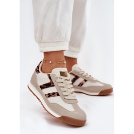 Låga sneakers kvinnors beige leopardtryck 2