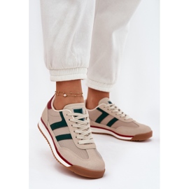 Låga kvinnors sneakers mörk välsignelse beige 2