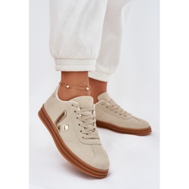 Kvinnors sneakers eko mocka beige 2