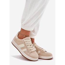 EVento Kvinnors sneakers med Eco Suede Beige 1