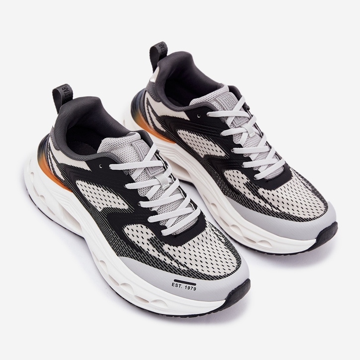 Herrsportskor på Big Star RR174023 Hi-Polish System Platform grå 1