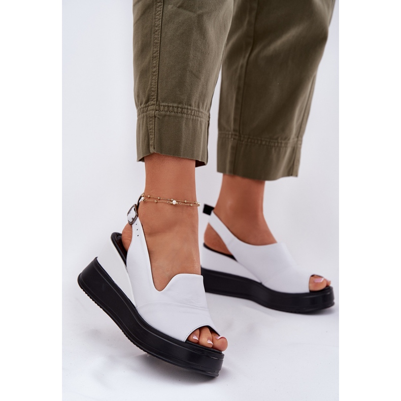 Kvinnors lädersandaler för forntida artiker 52C0483 Vit 2