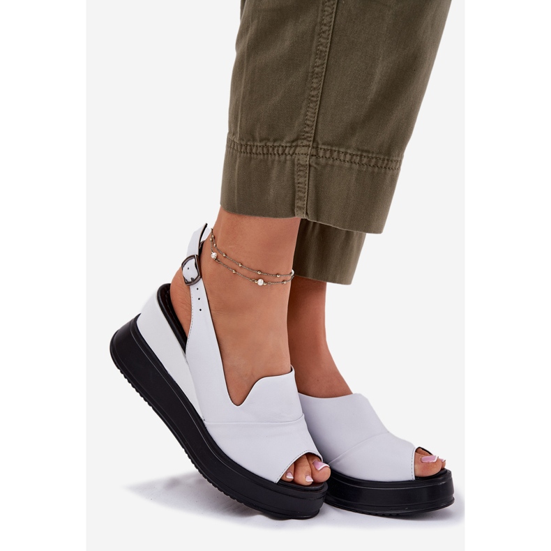 Kvinnors lädersandaler för forntida artiker 52C0483 Vit 1
