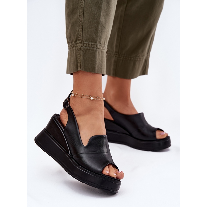 ARTIKER Kvinnors lädersandaler för ankare Artker 52C0484 Svart 2