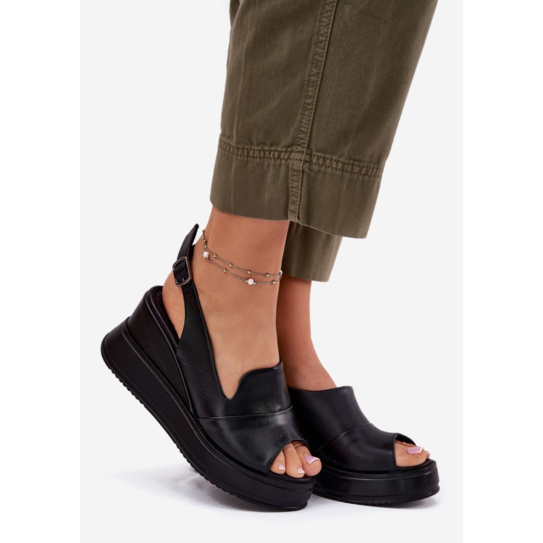 ARTIKER Kvinnors lädersandaler för ankare Artker 52C0484 Svart 1