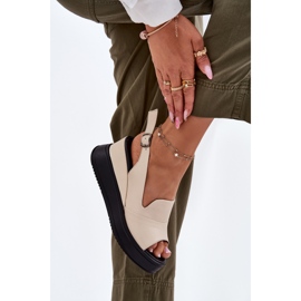 Kvinnors lädersandaler för forntida artiker 54C0401 Beige 6