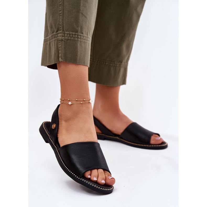 EVento Platthelade kvinnors sandaler Eco Leather Black svart 2